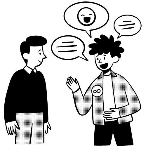 Simple Doodle Boy Sharing Interests 